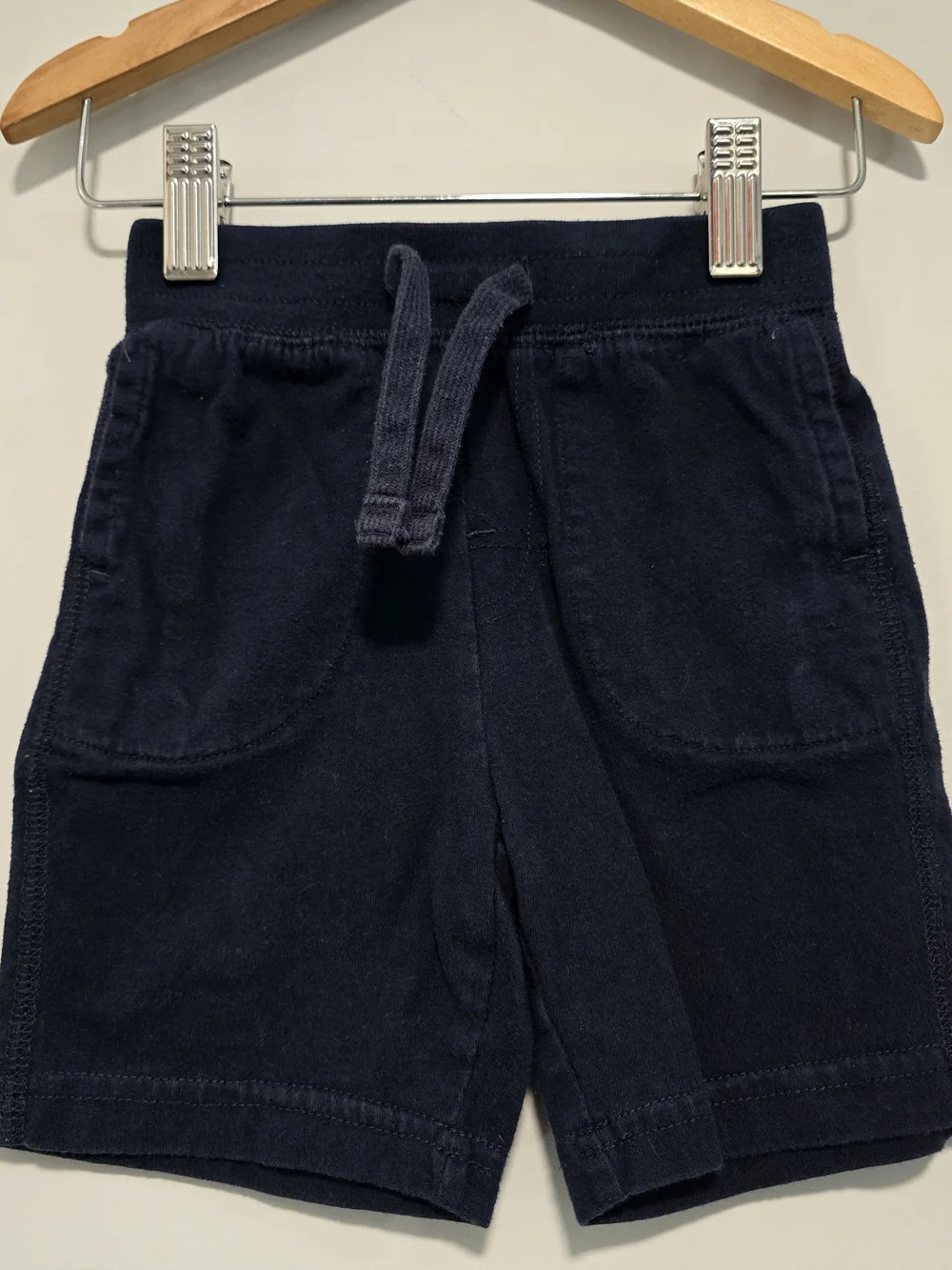 3 For $12 GAP Navy Soft Cotton Pull-On Shorts with Drawstring.